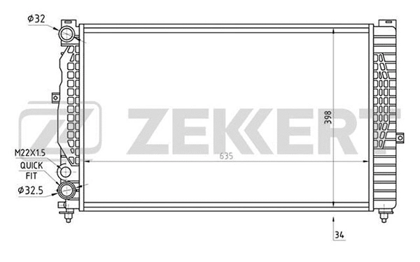 Radiator, engine cooling (MK-1335)