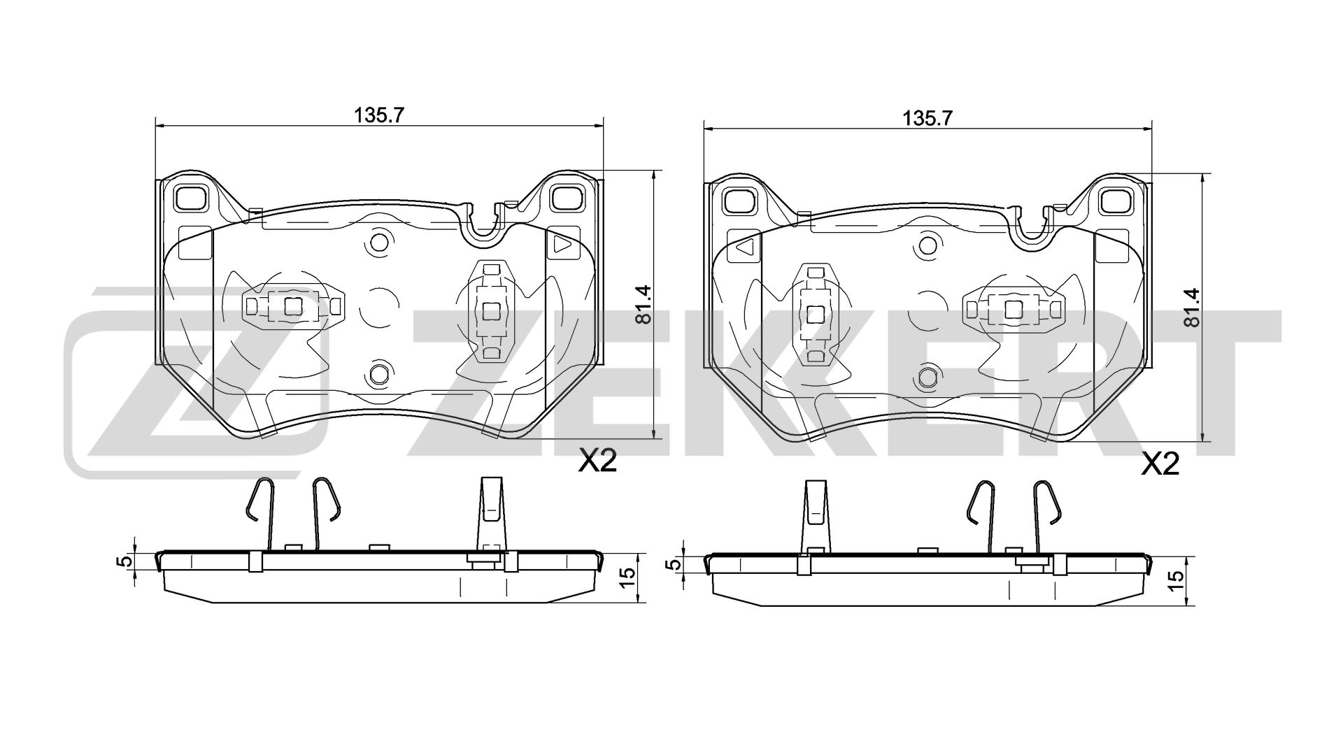 Brake Pad Set, disc brake (BS-1072)