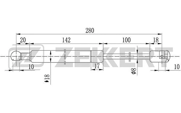 Gas Spring, boot/cargo area (GF-1125)