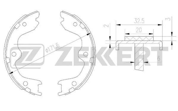 Brake Shoe Set, parking brake