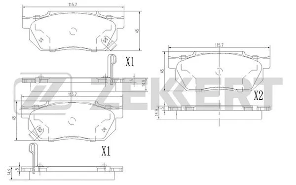 Brake Pad Set, disc brake (BS-1860)