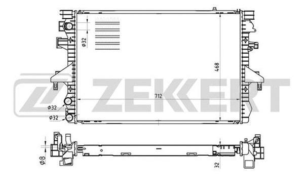 Radiator, engine cooling (MK-1454)