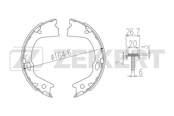 Brake Shoe Set, parking brake