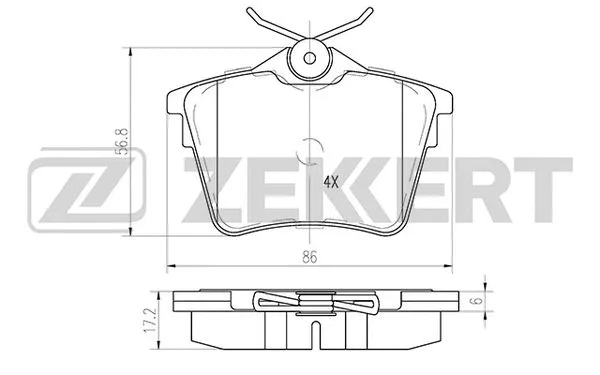 Brake Pad Set, disc brake (BS-1135)