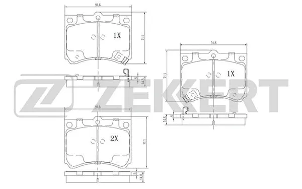 Brake Pad Set, disc brake (BS-2519)