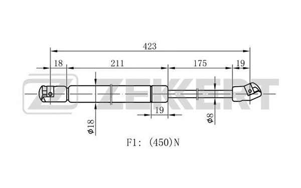 Gas Spring, boot/cargo area (GF-1625)