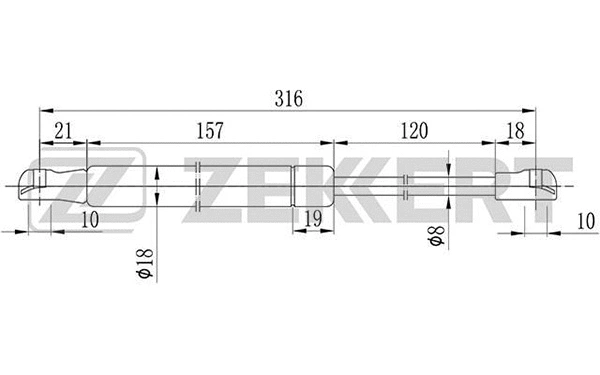 Gas Spring, bonnet (GF-1571)