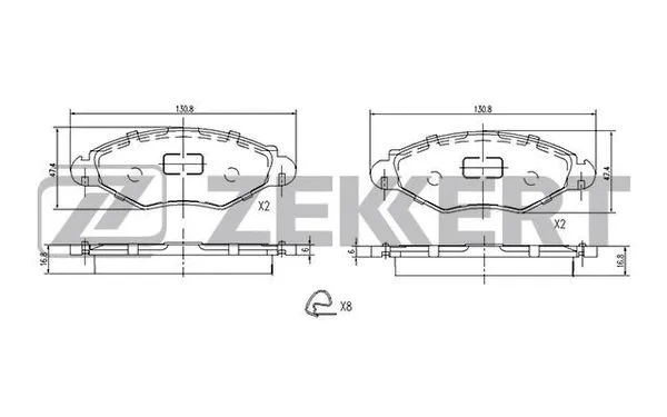 Brake Pad Set, disc brake (BS-1034)