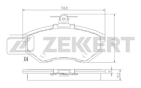 Brake Pad Set, disc brake (BS-1097)