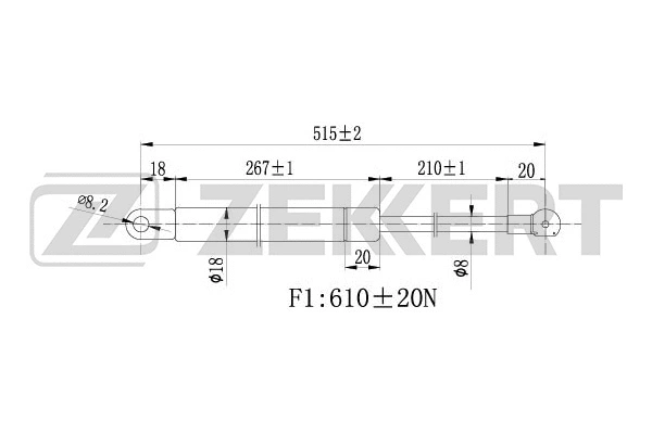 Gas Spring, boot/cargo area (GF-1167)