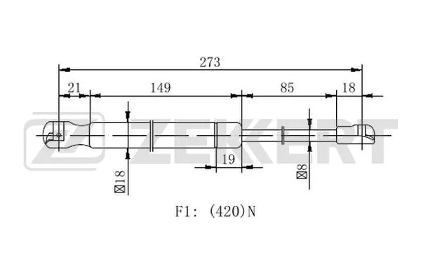 Gas Spring, boot/cargo area (GF-2270)
