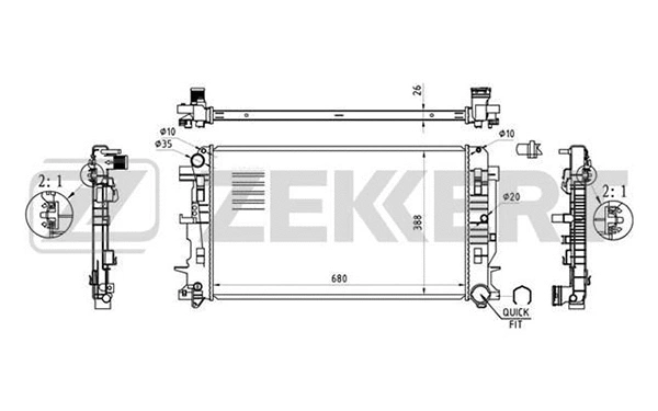 Radiator, engine cooling (MK-1355)