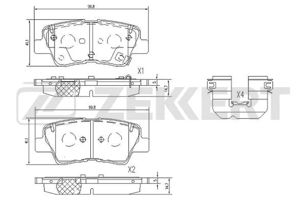 Brake Pad Set, disc brake (BS-1095)