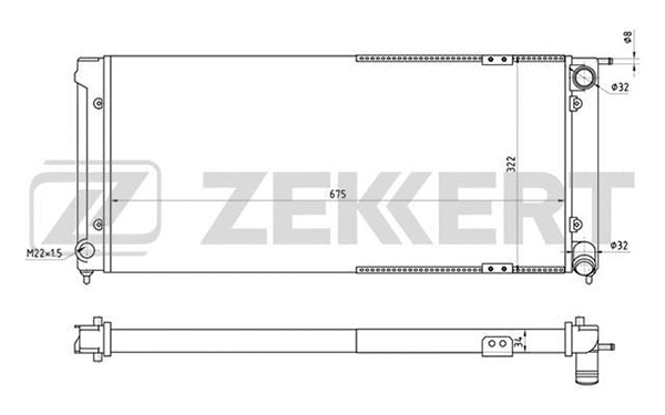 Radiator, engine cooling (MK-1212)