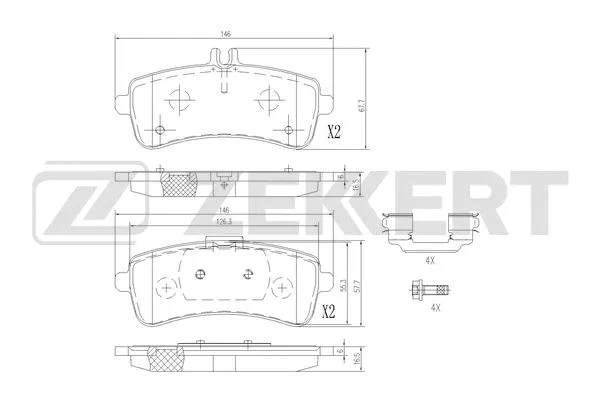 Brake Pad Set, disc brake (BS-3063)