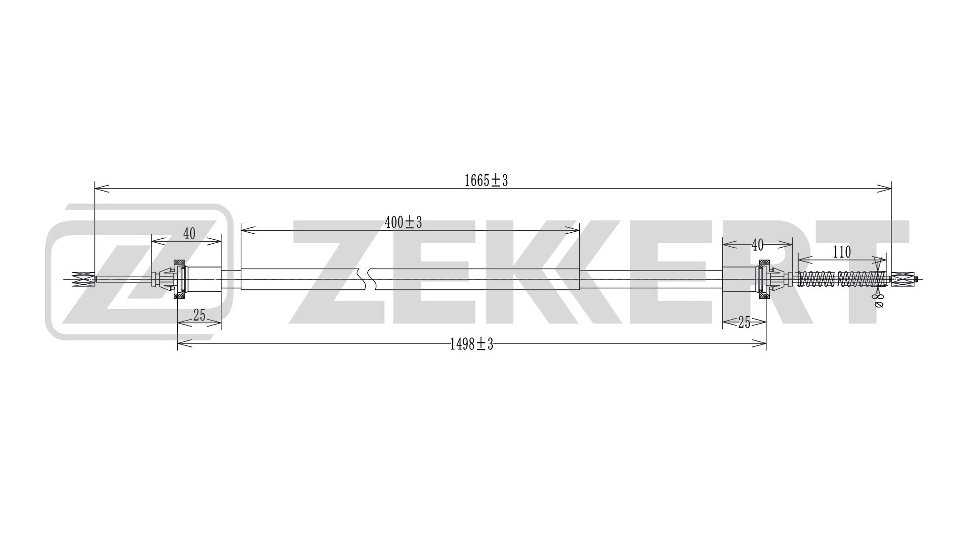 Cable Pull, parking brake (BZ-1085)