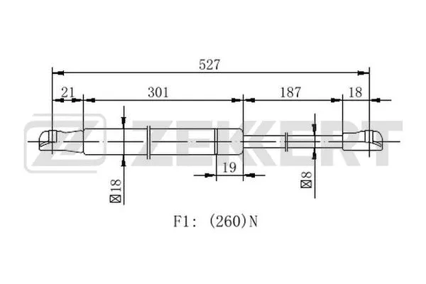 Gas Spring, bonnet (GF-2257)