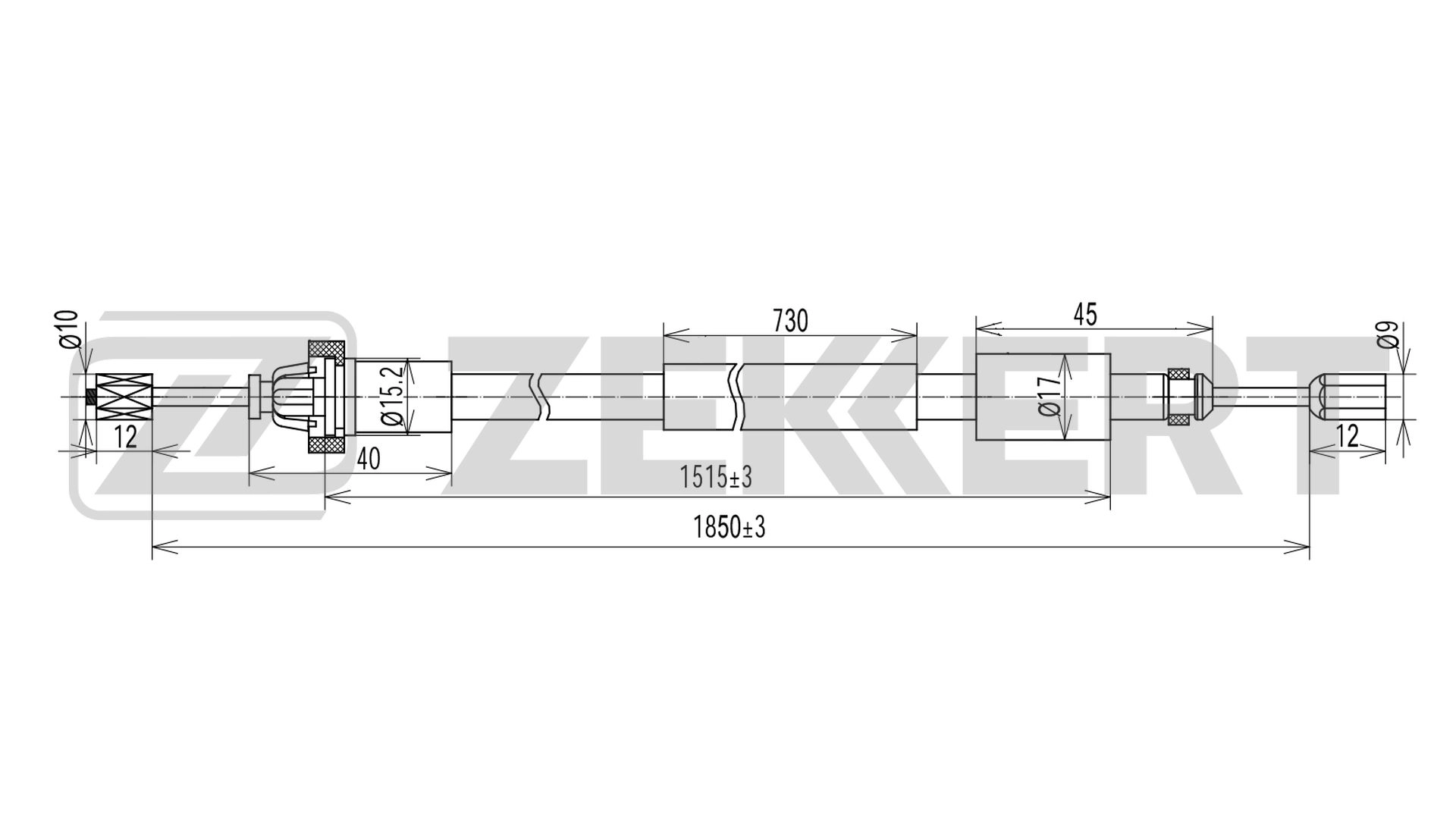 Cable Pull, parking brake (BZ-1193)