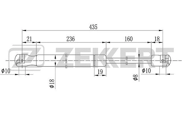 Gas Spring, rear window (GF-1712)