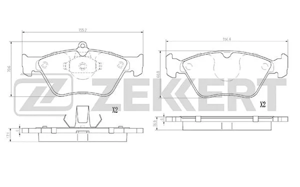 Brake Pad Set, disc brake (BS-2877)