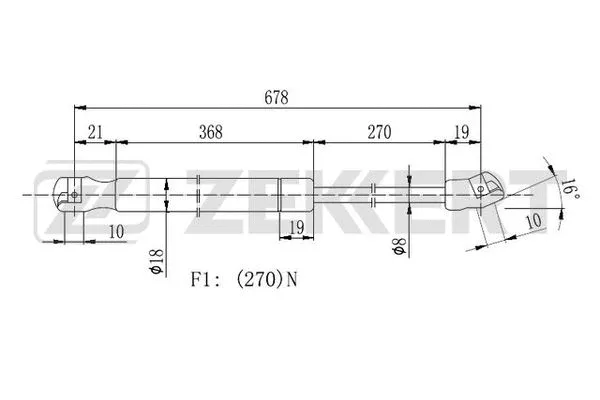 Gas Spring, bonnet (GF-2119)