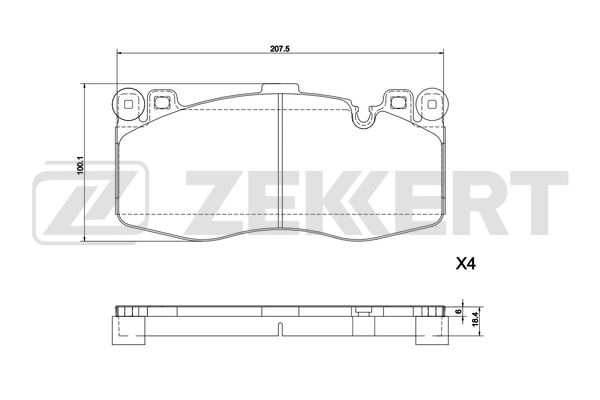 Brake Pad Set, disc brake (BS-1298)