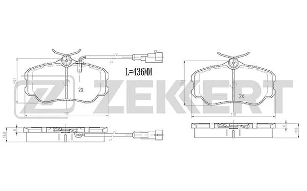 Brake Pad Set, disc brake (BS-2998)