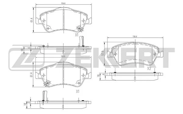 Brake Pad Set, disc brake (BS-2820)