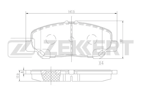 Brake Pad Set, disc brake (BS-1513)