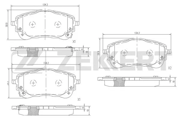 Brake Pad Set, disc brake (BS-1477)