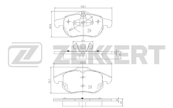 Brake Pad Set, disc brake (BS-2829)
