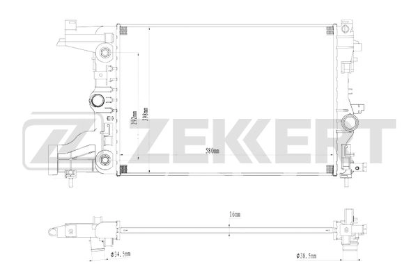 Radiator, engine cooling (MK-1260)