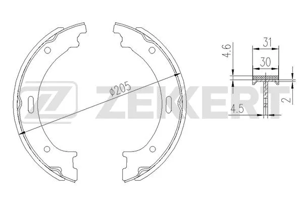 Brake Shoe Set, parking brake