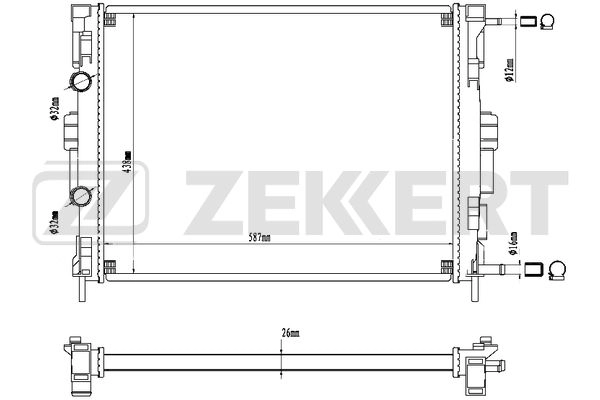 Radiator, engine cooling (MK-1270)