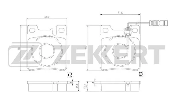Brake Pad Set, disc brake (BS-2873)