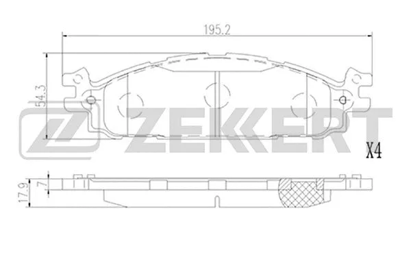 Brake Pad Set, disc brake (BS-3012)