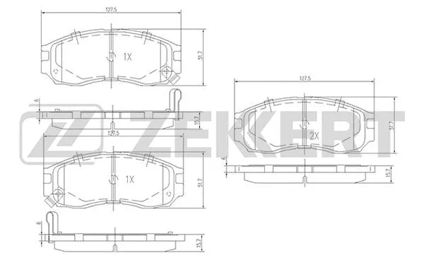 Brake Pad Set, disc brake (BS-1355)