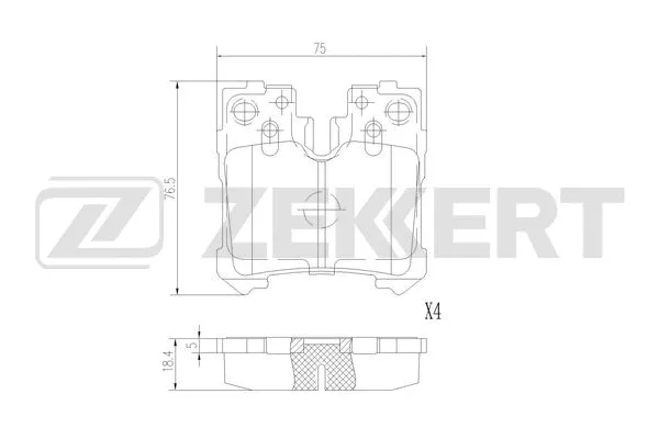 Brake Pad Set, disc brake (BS-2968)