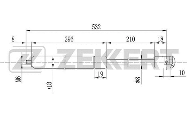 Gas Spring, bonnet (GF-1487)
