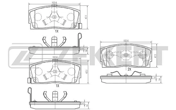 Brake Pad Set, disc brake (BS-1868)