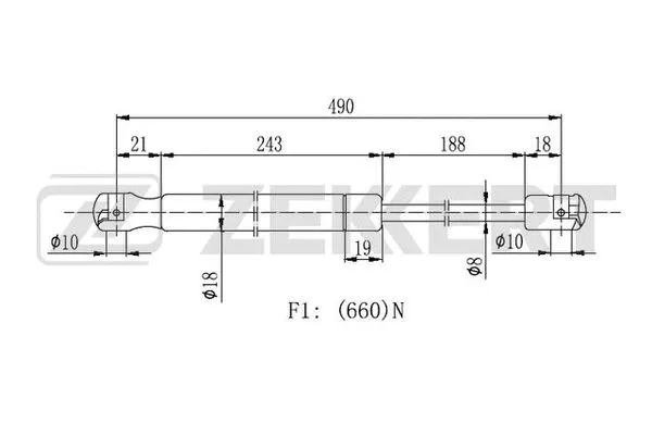 Gas Spring, boot/cargo area (GF-2280)