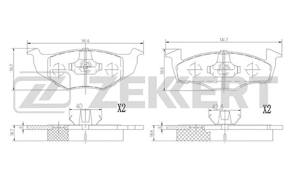 Brake Pad Set, disc brake (BS-2894)
