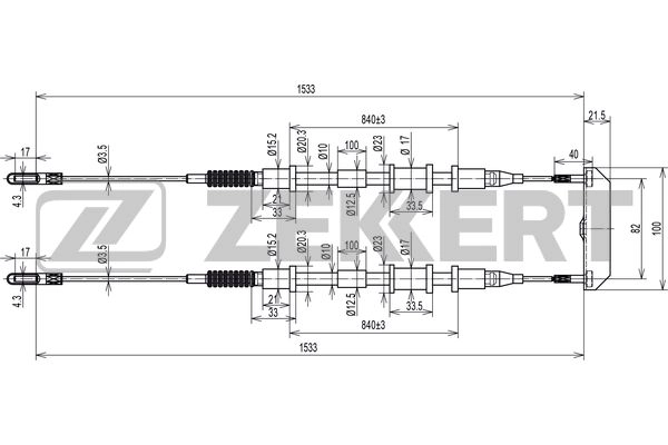 Cable Pull, parking brake (BZ-1310)