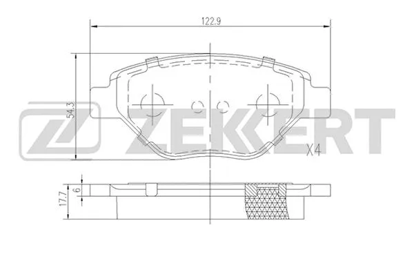 Brake Pad Set, disc brake (BS-1166)