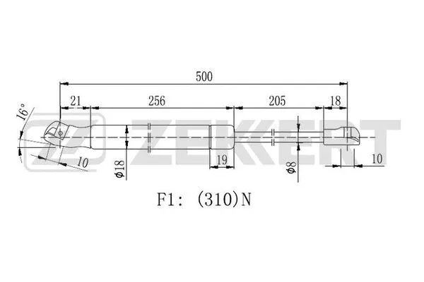 Gas Spring, bonnet (GF-2215)