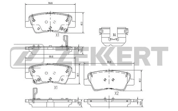 Brake Pad Set, disc brake (BS-1188)