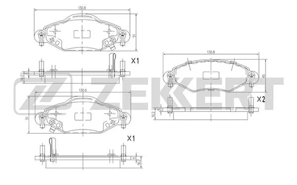Brake Pad Set, disc brake (BS-2076)