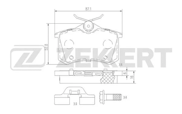 Brake Pad Set, disc brake (BS-1690)