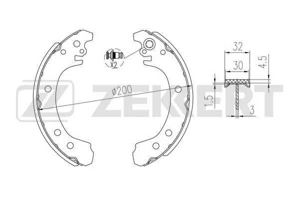 Brake Shoe Set (BK-4348)