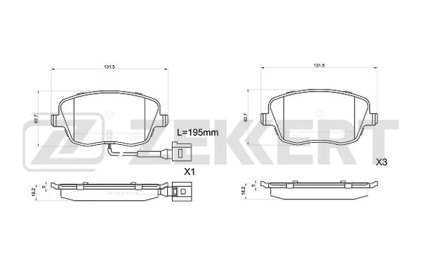 Brake Pad Set, disc brake (BS-1043)